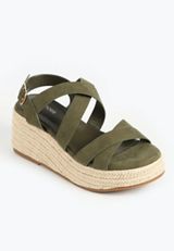 SuperCush Olive Crisscross Strappy Wedge, C186, small
