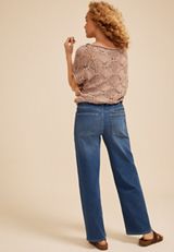 Dark High Rise Pull On Wide Leg Jean, C258, small