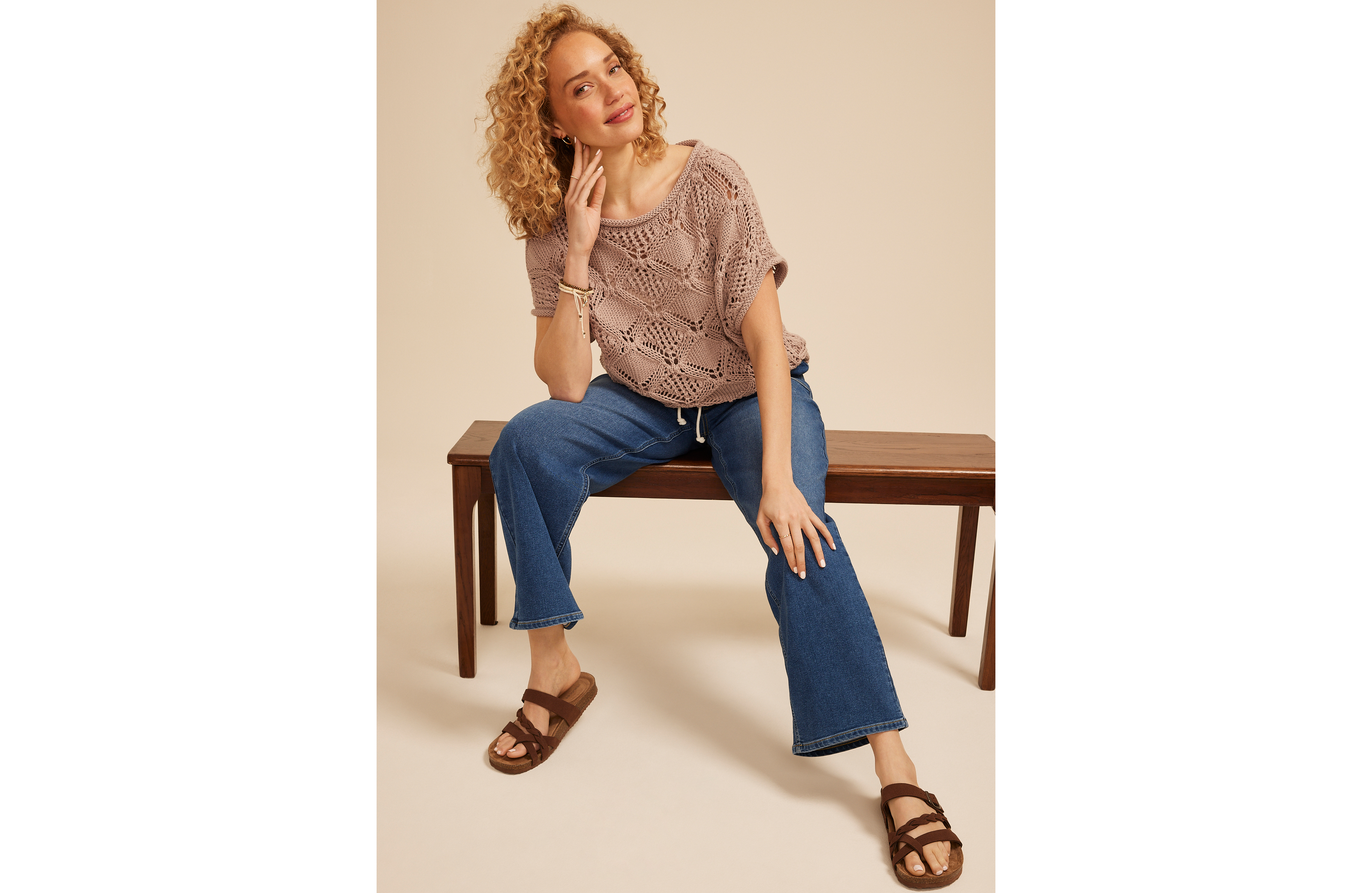 Dark High Rise Pull On Wide Leg Jean