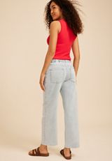 Striped High Rise Pull On Wide Leg Jean, C5425, small