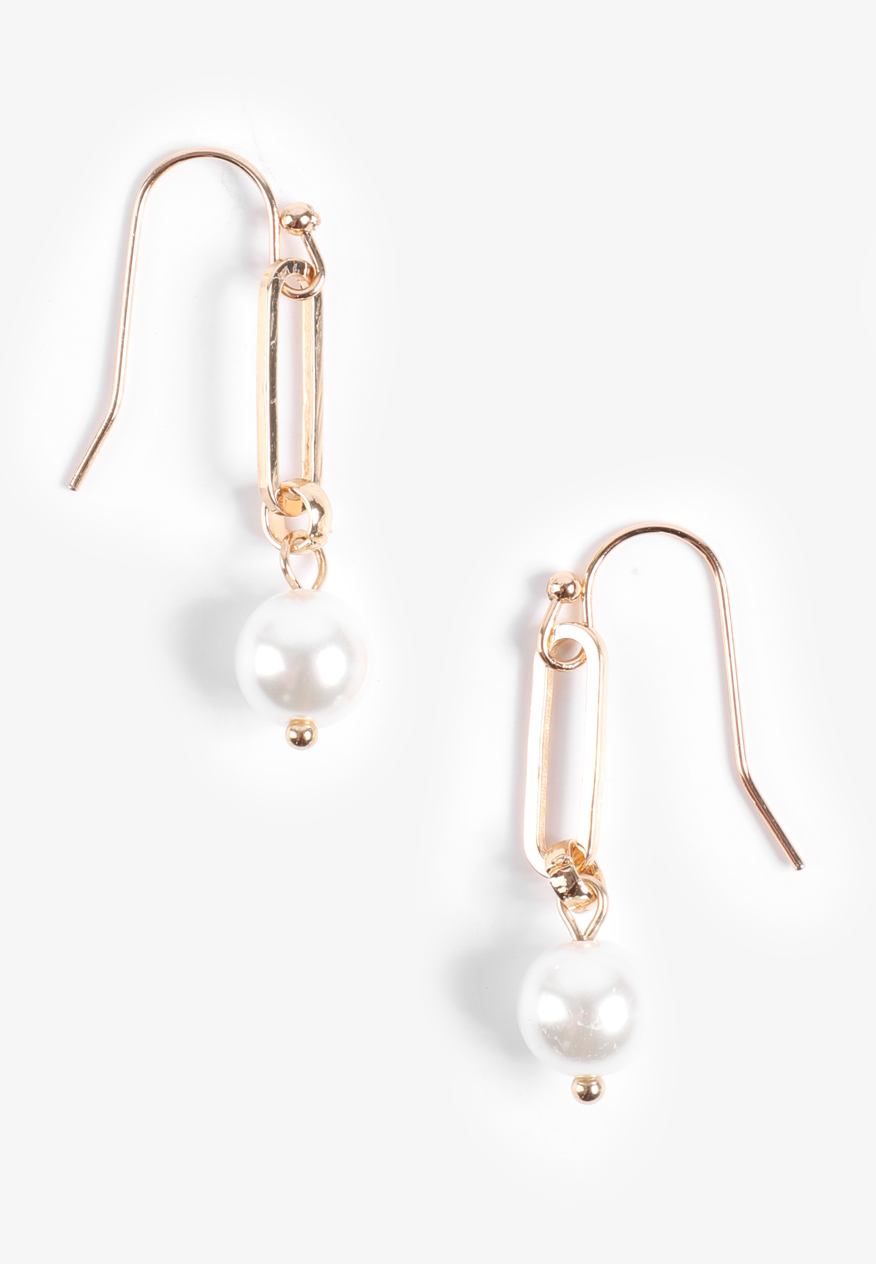 Gold Pearl Drop Earrings
