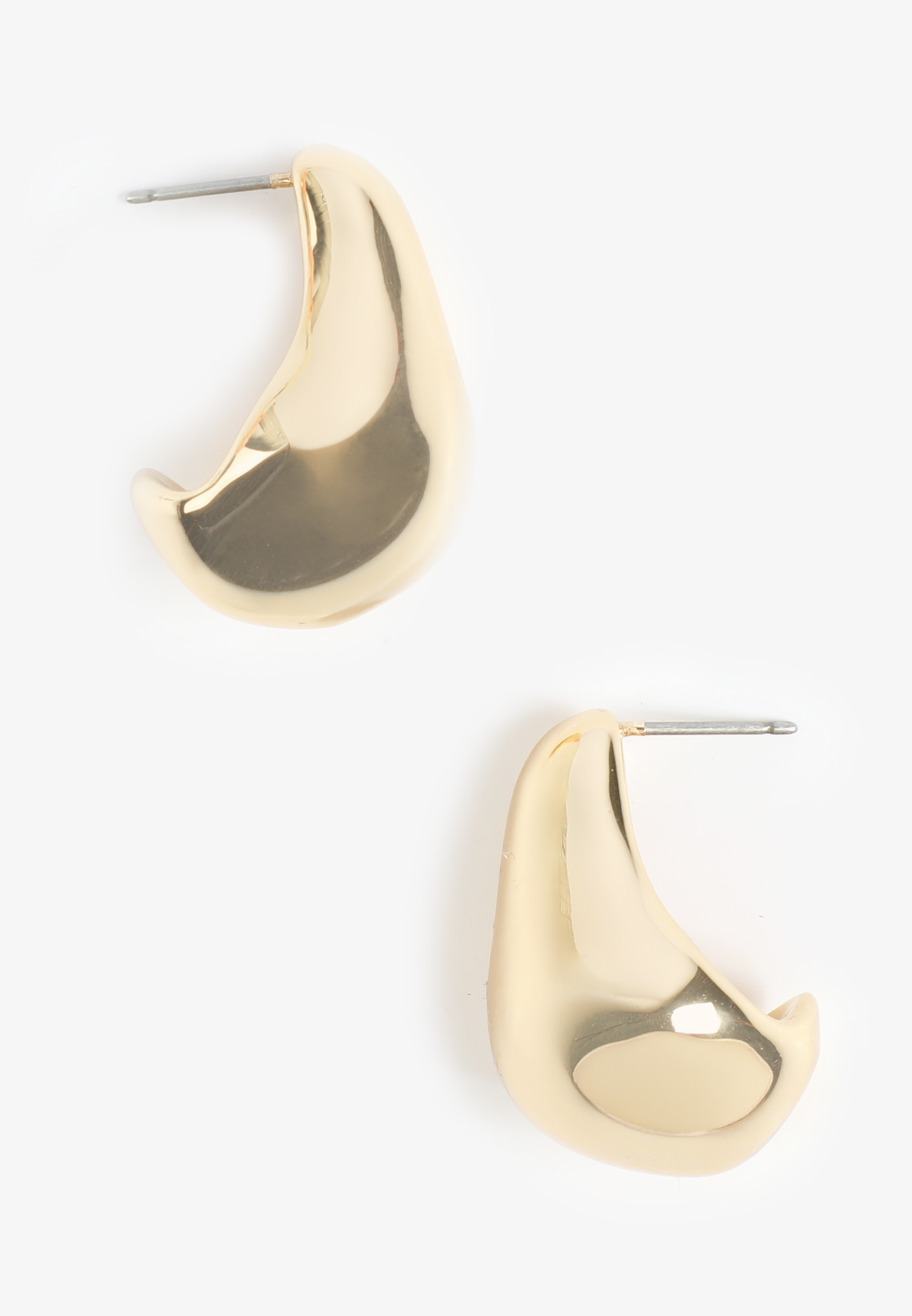 Gold Sculptural Stud Earrings, C605, large