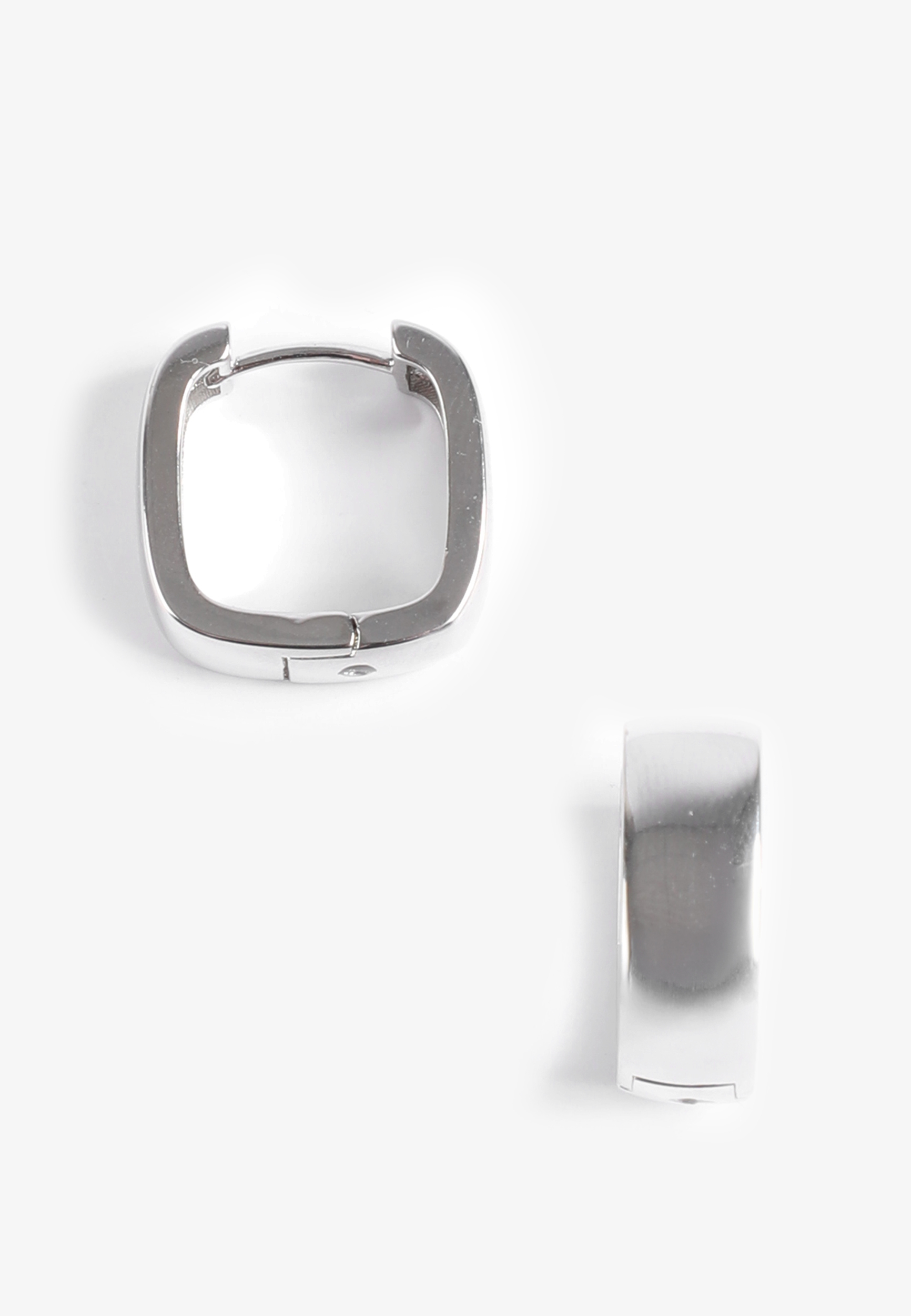 Silver Square Hoop Earrings