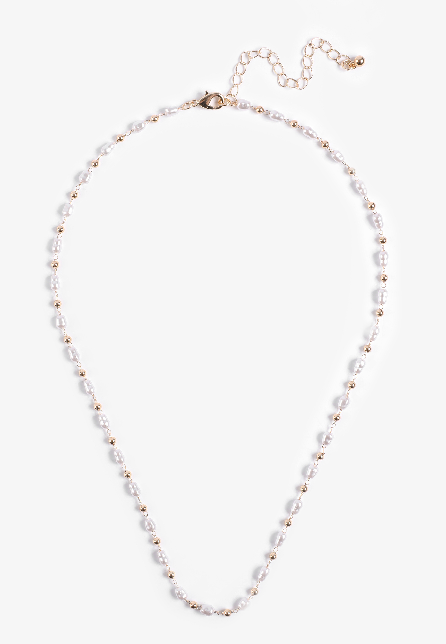 Everyday Layers Gold Twisted Chain Necklace, GOLD/PEARL, large