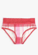 Simply Comfy Cotton Plaid Print Hipster Panty, C4905, small