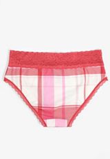 Simply Comfy Cotton Plaid Print Hipster Panty, C4905, small