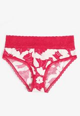 Simply Comfy Cotton Floral Print Hipster Panty, C9514, small
