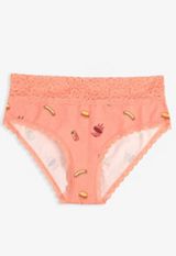 Simply Comfy Cotton Grill Food Print Hipster Panty, C9331, small
