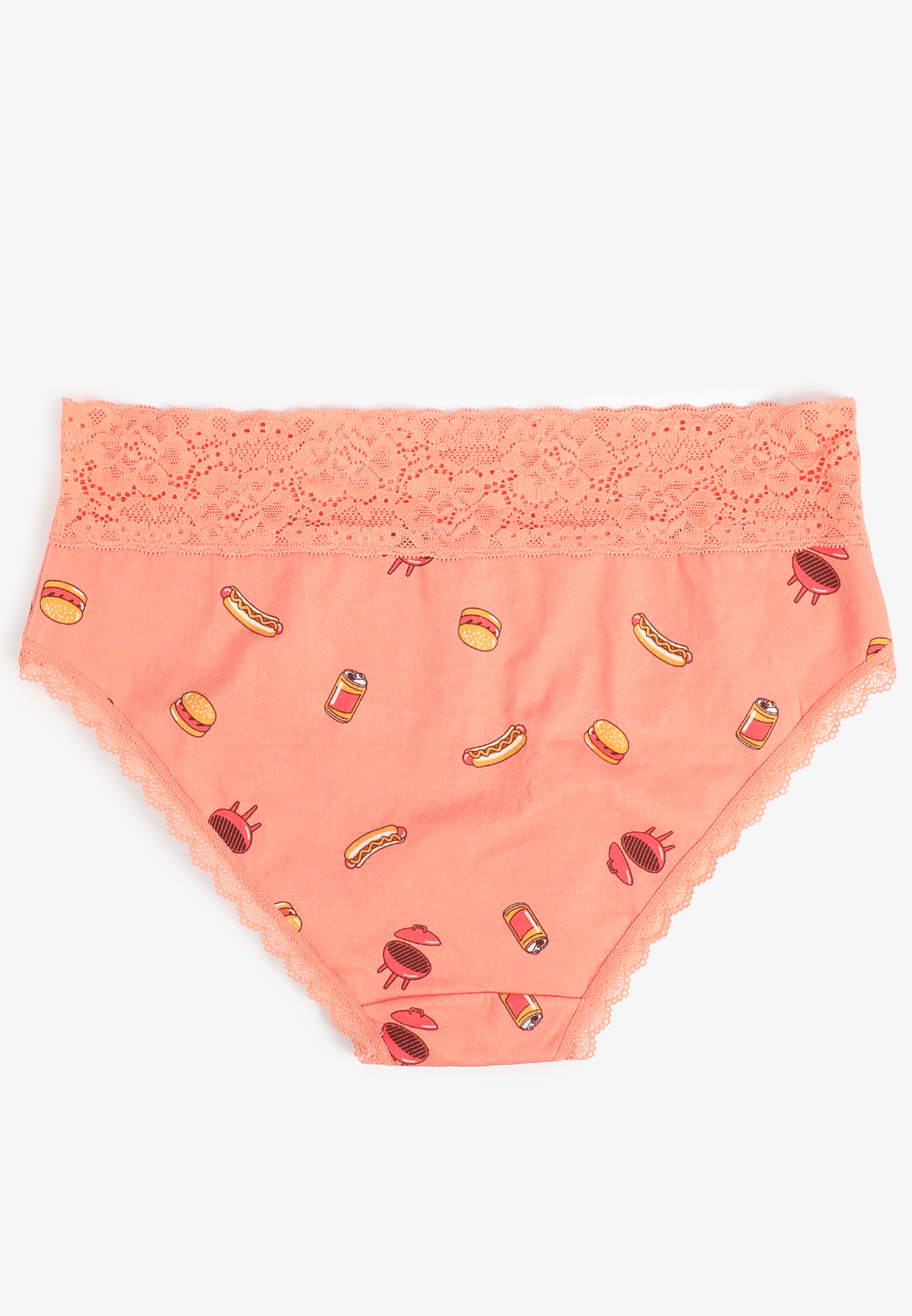 Simply Comfy Cotton Grill Food Print Hipster Panty, C9331, large