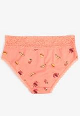 Simply Comfy Cotton Grill Food Print Hipster Panty, C9331, small
