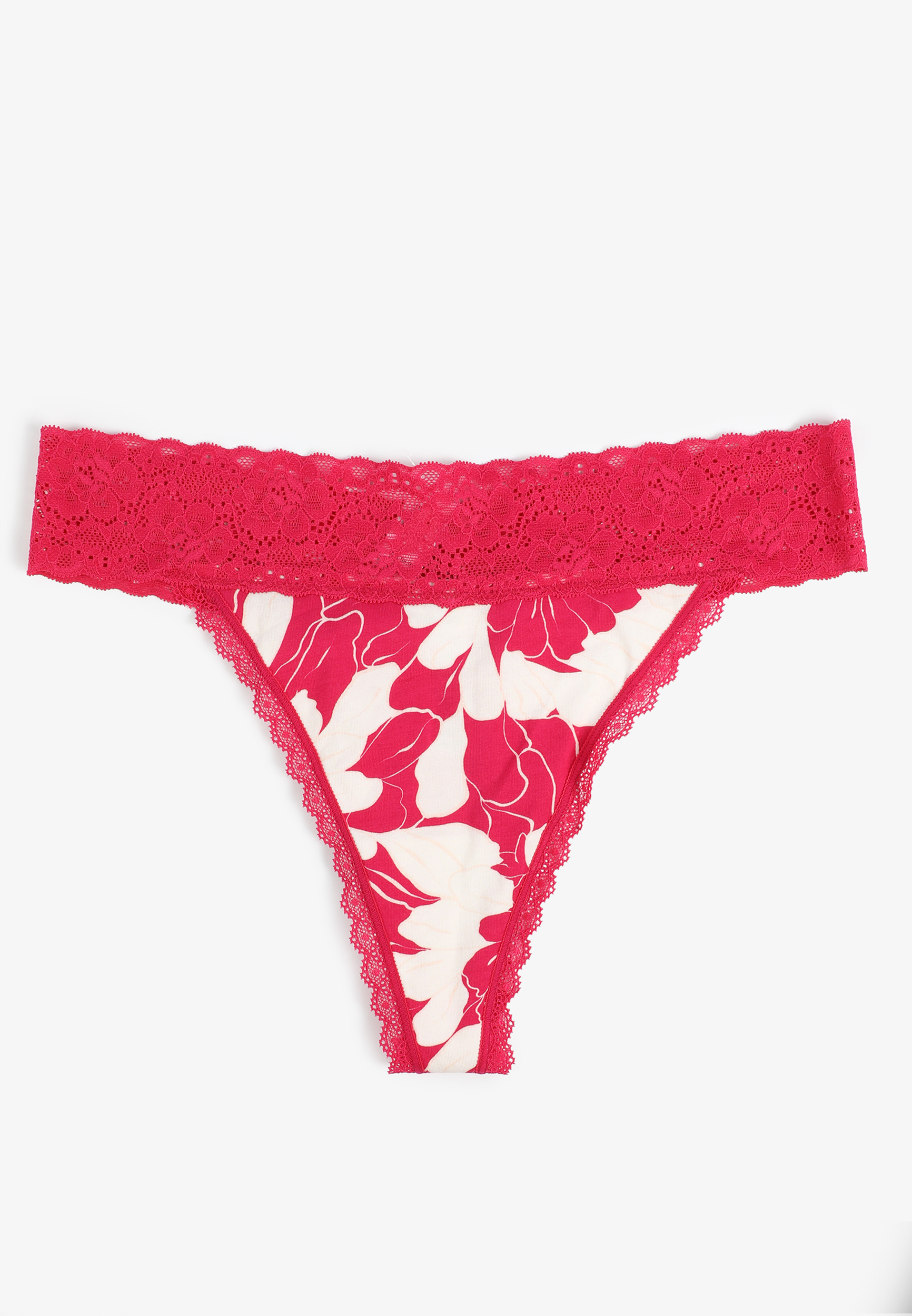 Simply Comfy Cotton Floral Print Thong Panty