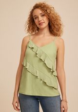 Ruffle Front Textured Cami Top, C738, small