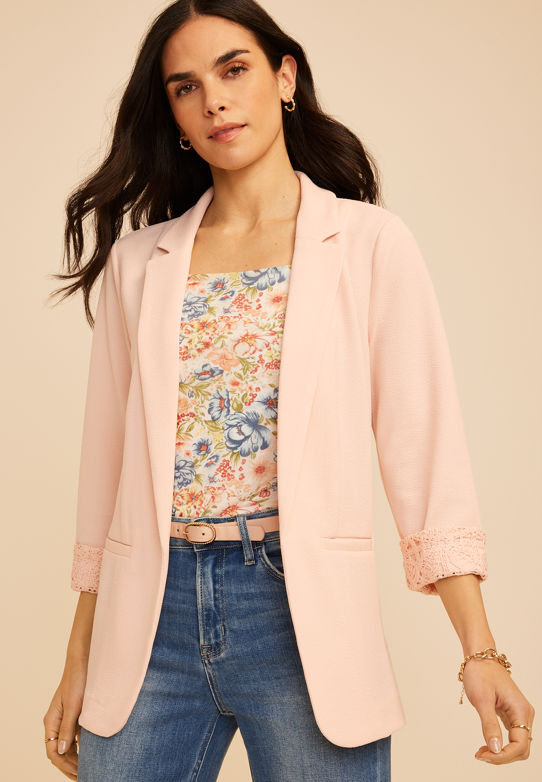 Versa Crochet Cuff Blazer, C1703, large