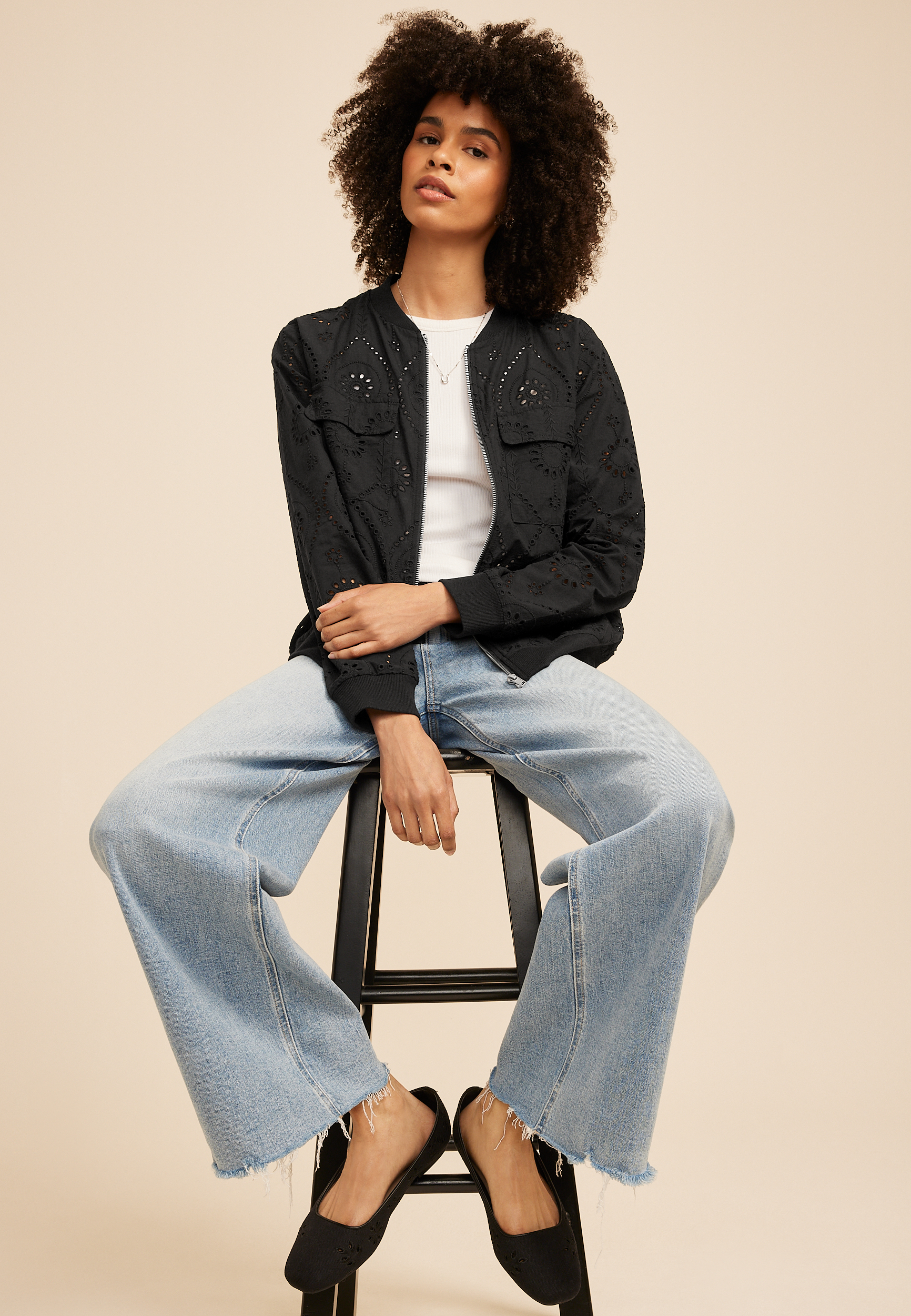 Eyelet Jacket, C106, large