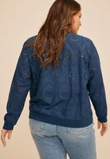 Plus Size Eyelet Jacket, C1605, small