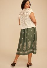 Plus Size Crochet Open Front Dress Cardigan, NATURAL, small