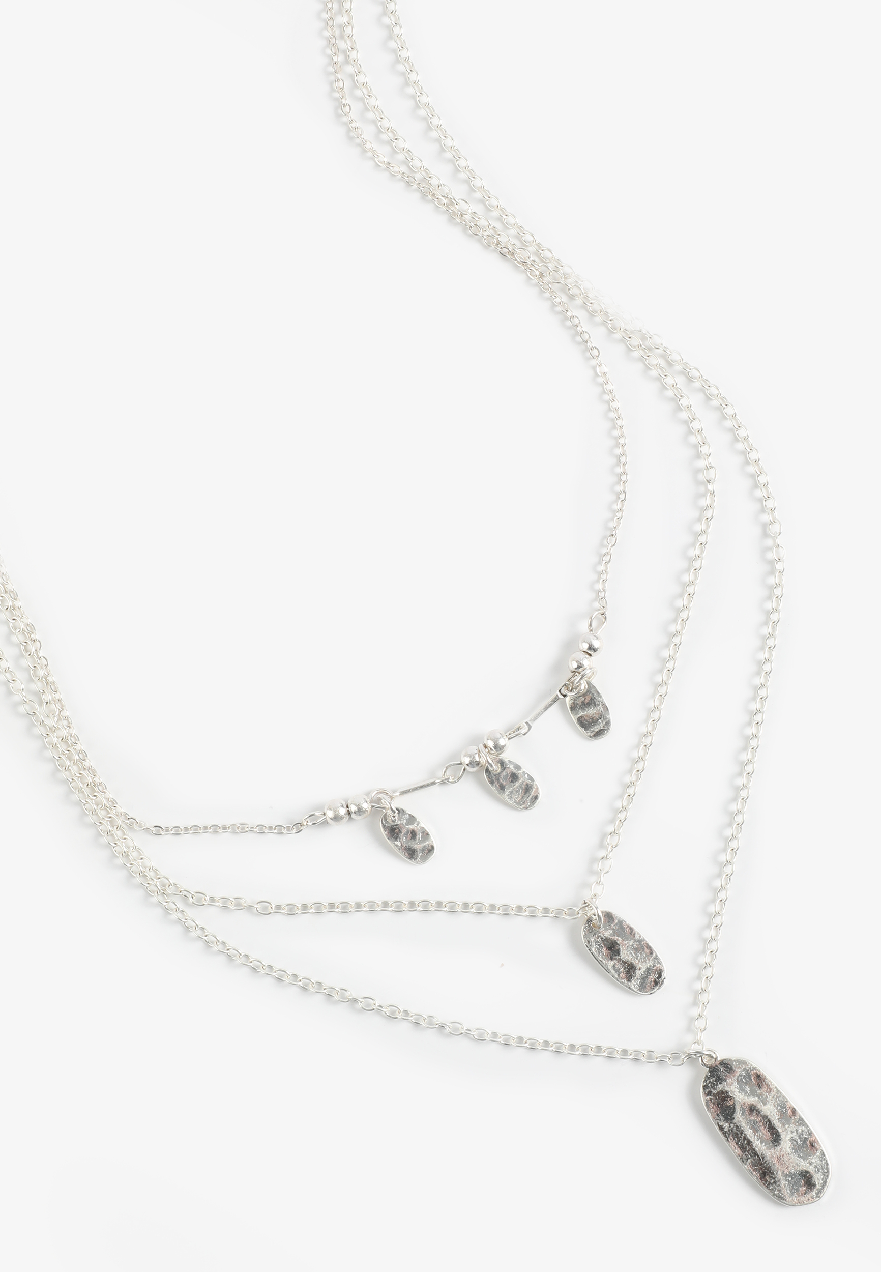 Hammered Silver Layered Necklace