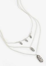 Hammered Silver Layered Necklace, C431, small