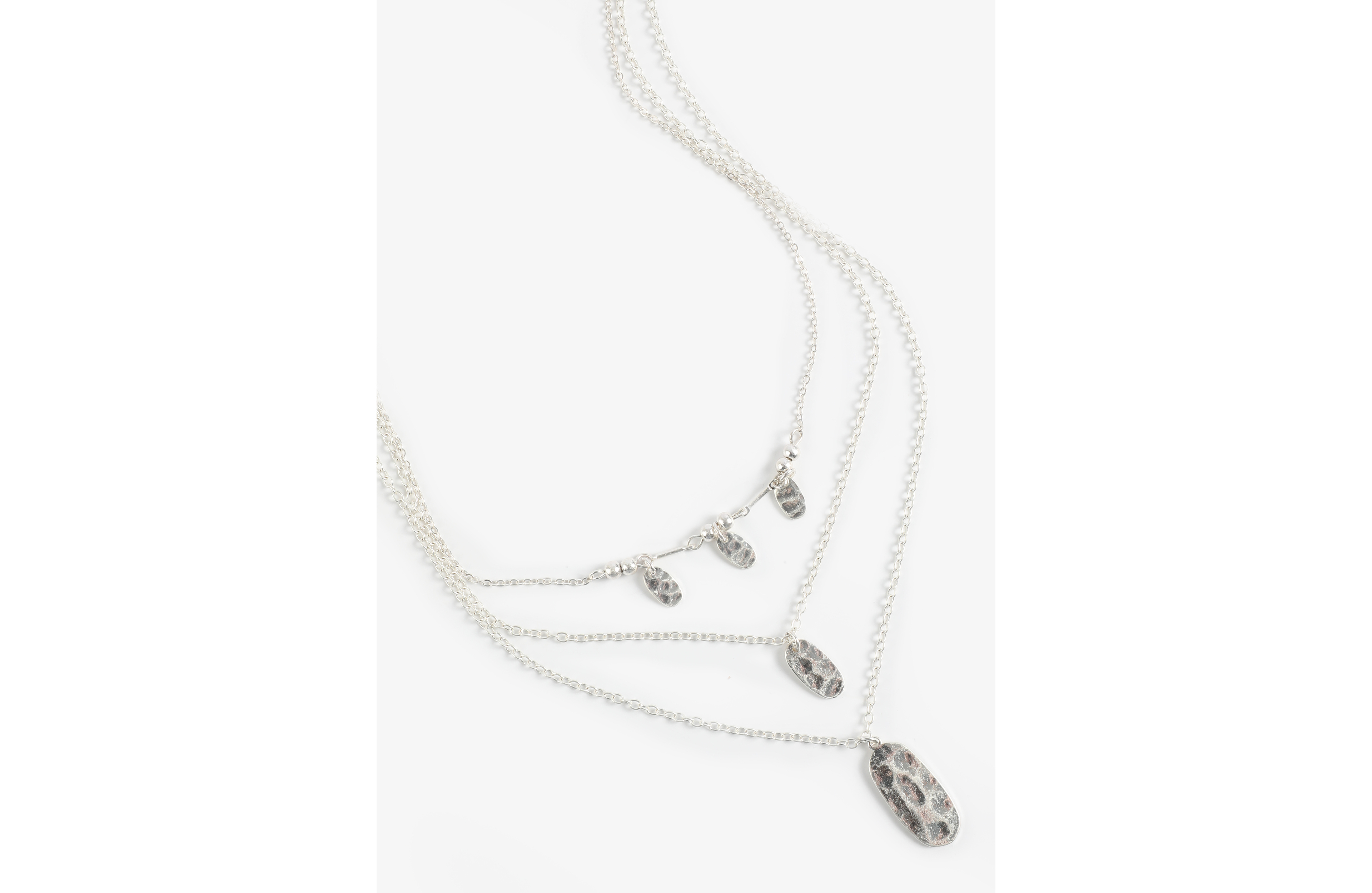 Hammered Silver Layered Necklace