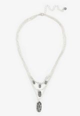 Hammered Silver Layered Necklace, C431, small