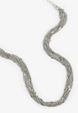 Silver Multi Strand Chain Necklace, C431, small