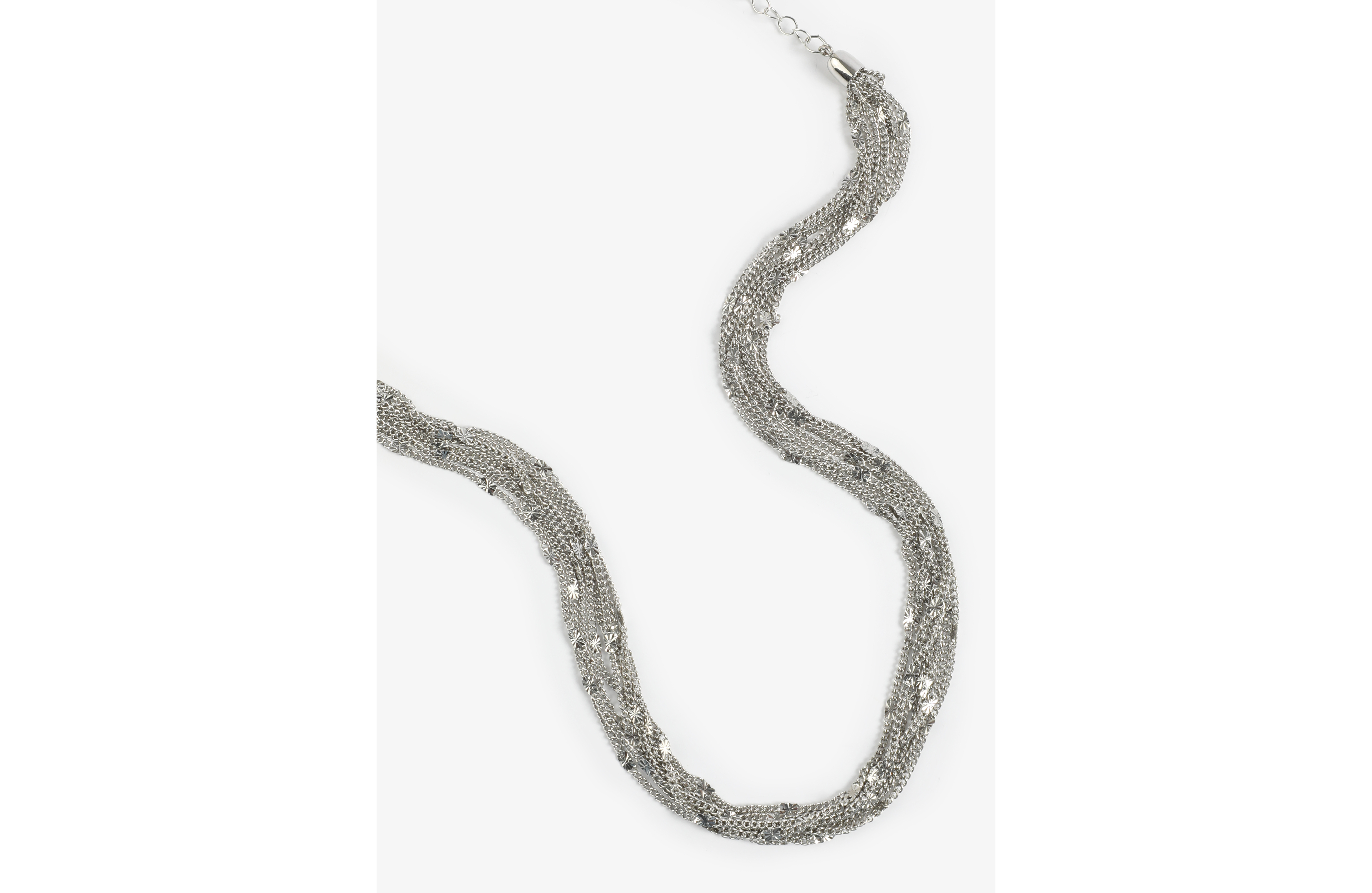 Silver Multi Strand Chain Necklace