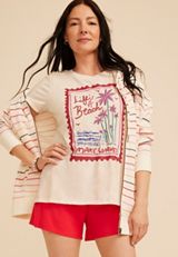 Lifes A Beach Make Waves Classic Fit Graphic Tee, C5197, small