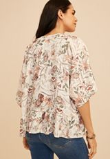 Floral Jacquard Open Front Kimono, C5487, small
