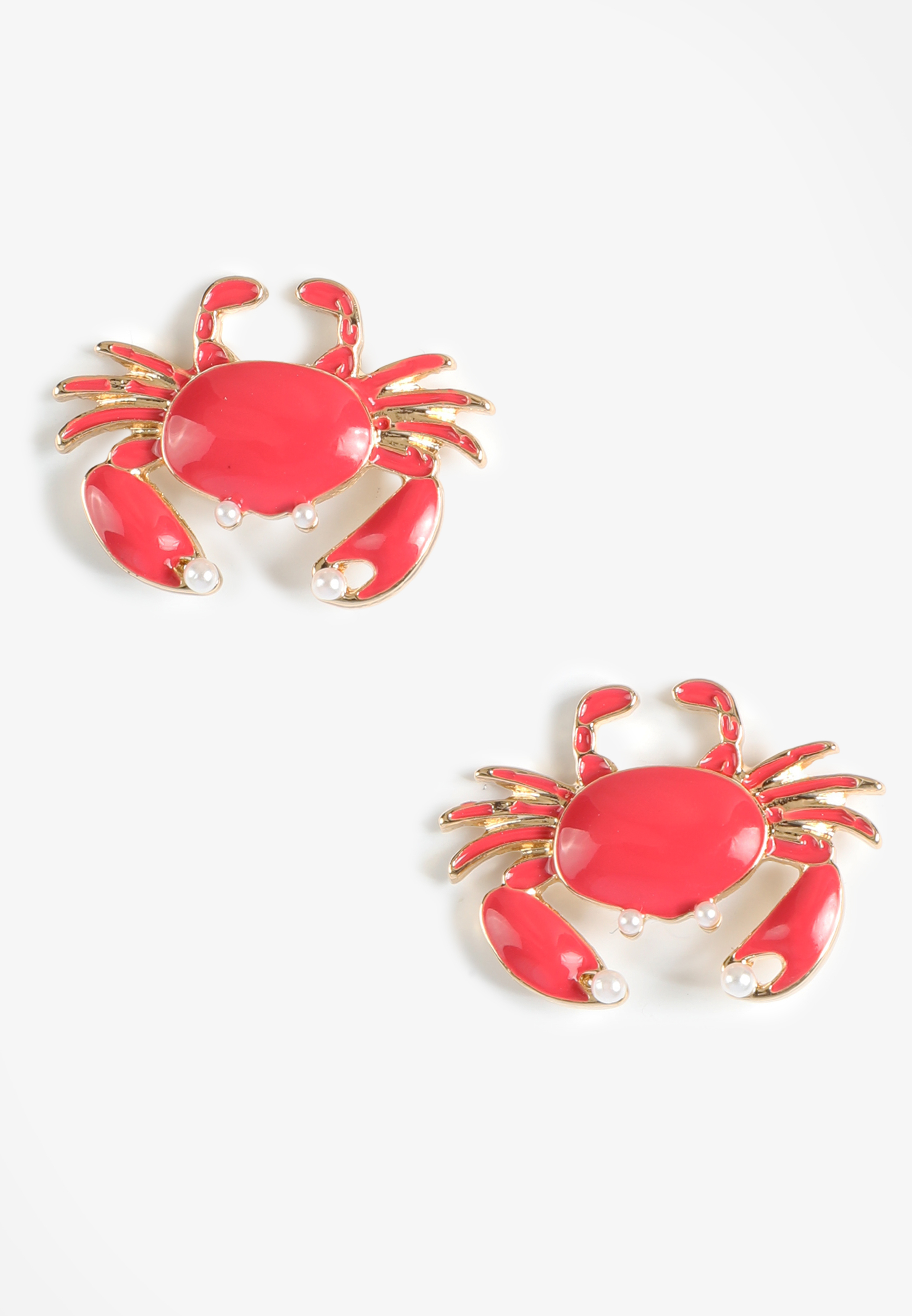 Red Crab Stud Earrings