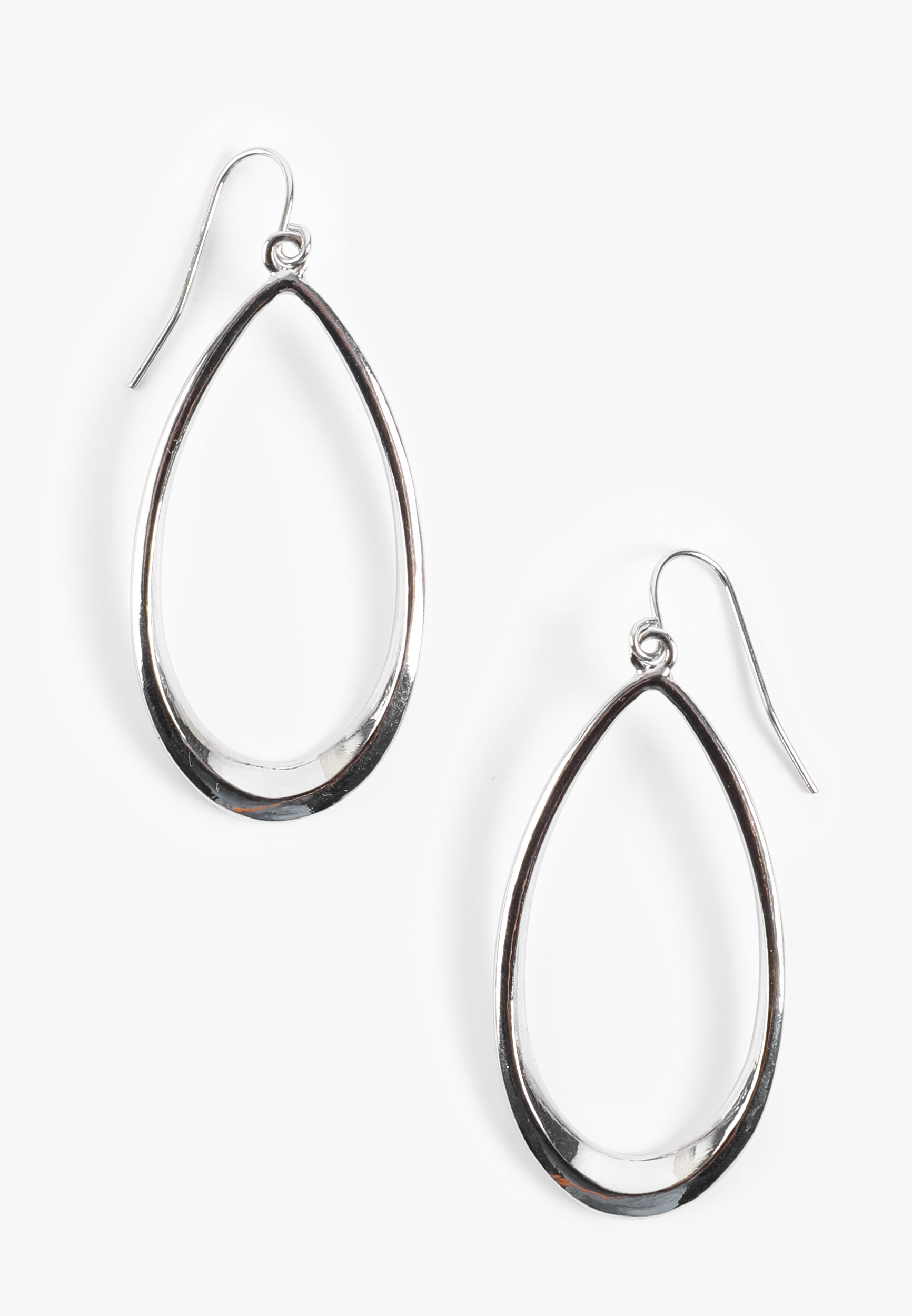 Silver Teardrop Drop Earrings
