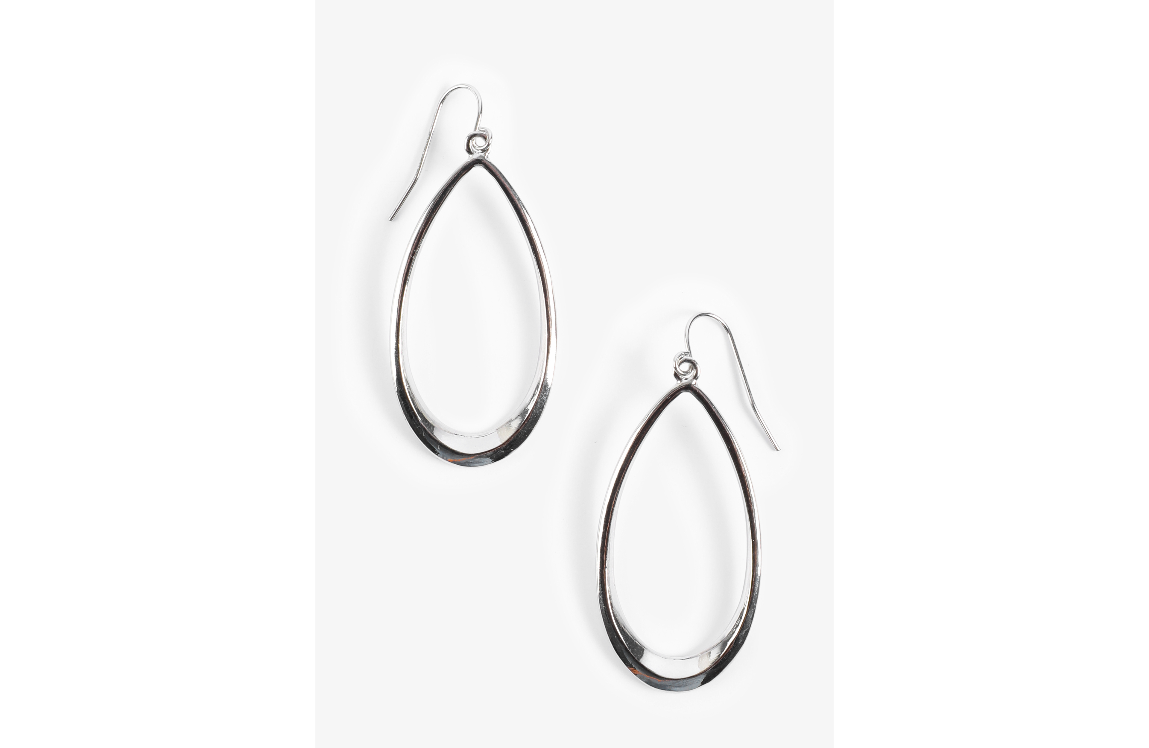 Silver Teardrop Drop Earrings