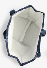 Navy Floral Canvas Carryall Tote Bag, C180, small