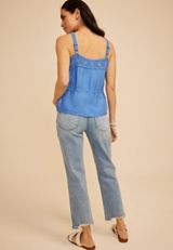 Crochet Trim Peplum Tank Top, C5760, small
