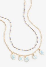 Coastal Charm Layered Necklace, GOLD, small