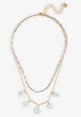 Coastal Charm Layered Necklace, GOLD, small