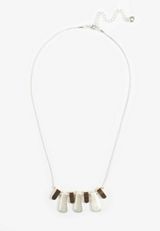 Brushed Mixed Metal Tab Drop Necklace, MIXED METAL, small