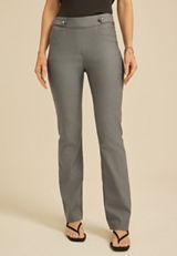 Sateen Bengaline Button Tab High Rise Bootcut Pant, C2820, small