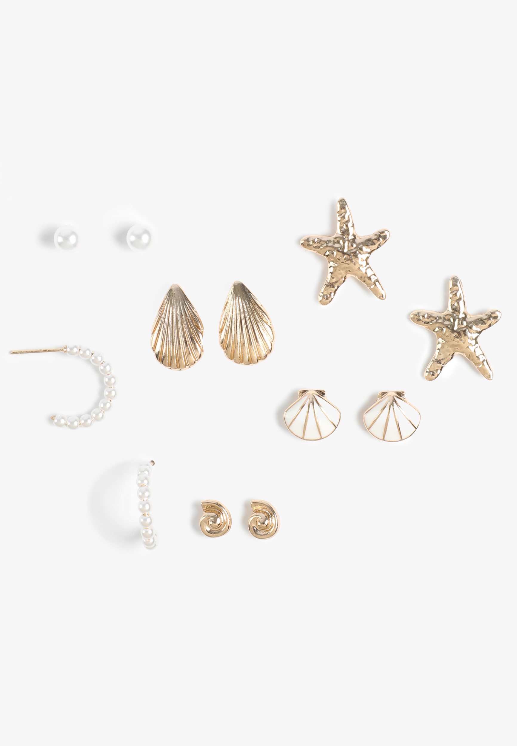 6 Pack Seaside Dream Gold Earring Set, C605, large