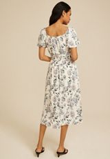 Floral  Flutter Sleeve Pocket Midi Dress, C5487, small