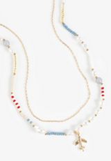Beaded Airplane Charm Necklace Set, C1524, small