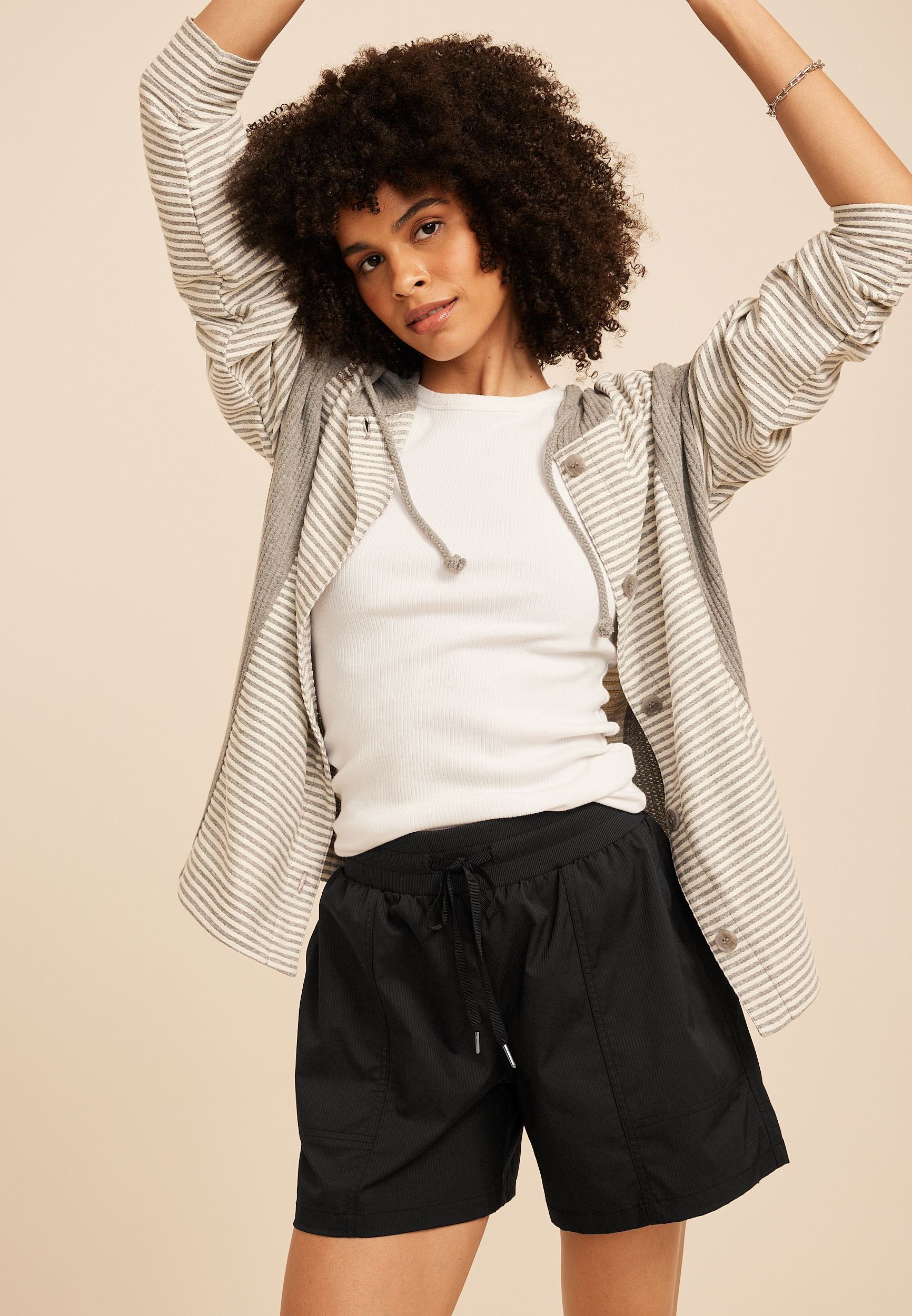 Striped Cargo Active 4 in Short