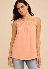 Crochet Yoke Tank Top, C9682, small