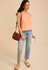 Crochet Yoke Tank Top, C9682, small