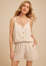 Striped Linen Like 4in Short, C8582, small