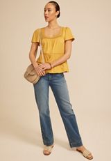 Clip Dot Babydoll Flutter Sleeve Top, C3127, small