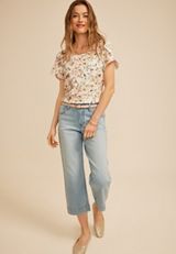 24/7 Holland Floral Scoop Tee, GARDENIA COMBO, small