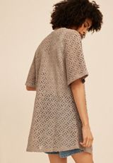 Open Stitch Crochet Kimono, C8714, small