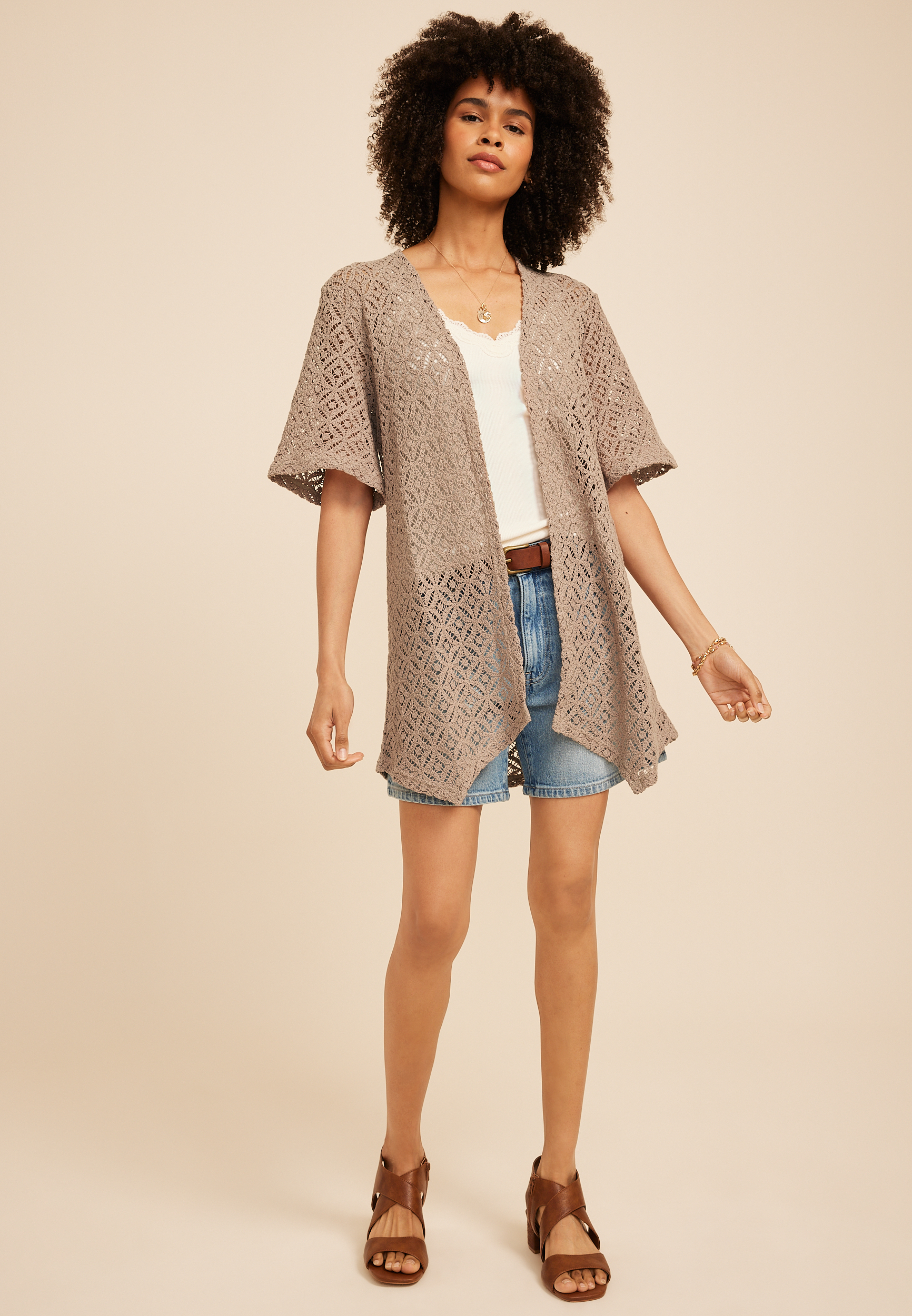 Open Stitch Crochet Kimono | maurices