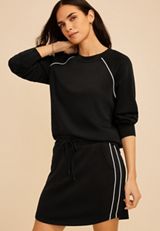 Black Cloud Scuba Knit Piping Crew Neck Sweatshirt, C106, small