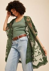 Floral Embroidered Mesh Kimono, C7379, small